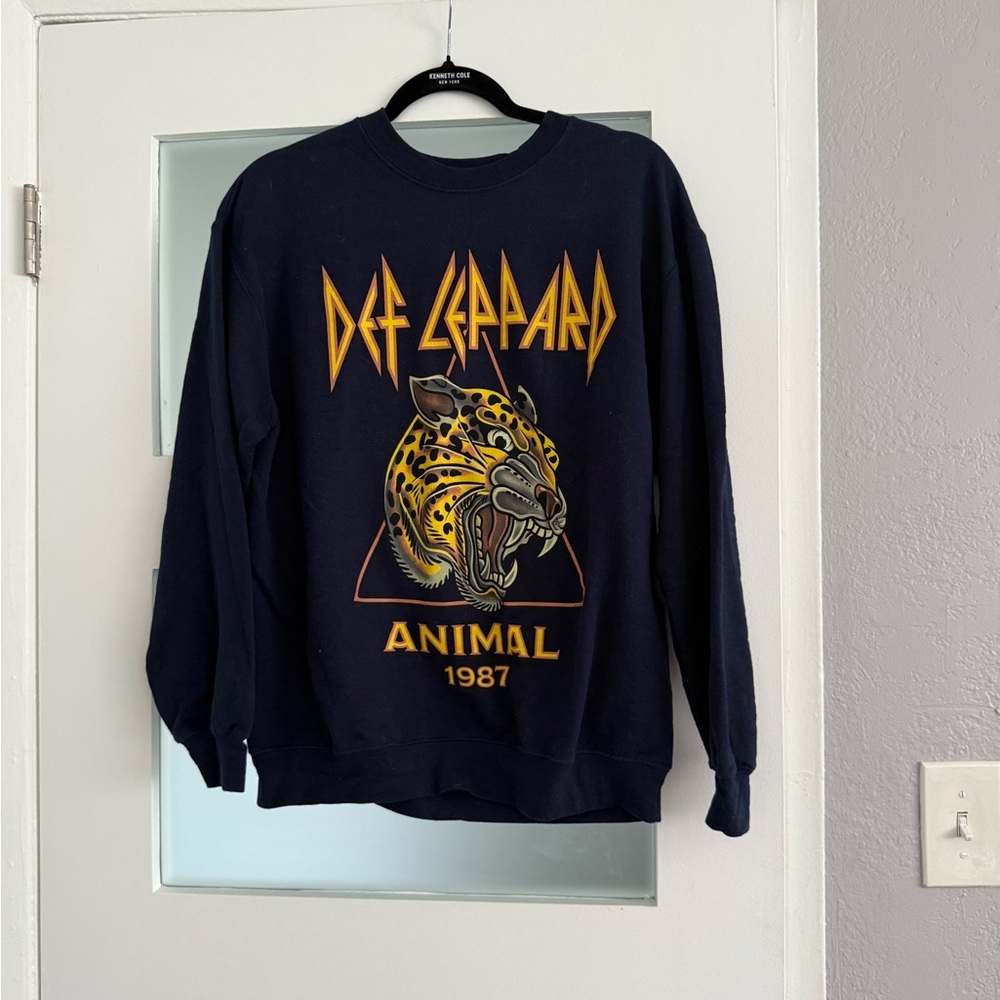 Def Leppard Navy Graphic Sweater